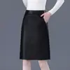 Moderna minifalda casual de cuero, nueva falda de línea A de cintura alta ajustada otoño/invierno 2026, falda lápiz adelgazante y versátil