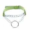 Moda Europea y Americana Transfronteriza Collar de Anillo de Cuero PU Cadena Punk Estilo Urbano Correa de Cuello con Anilla en O Joyería