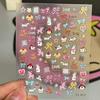 Dibujo Animado Nuevo Ins Lindo Graffiti Oso Conejito Concha Pegatina de Arte de Uñas DIY Lazo Cuadros Cereza Uña