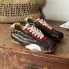 Tacón Alto de 6 cm~Piel Genuina 2026 Nuevo Estilo Otoño Bloqueo de Color Retro Con Cordones Versátil Casual Deportivo Zapatos de Entrenamiento Alemanes para Mujer