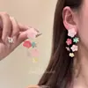 Pendientes de Flor Tejida Estilo Resort Vacacional Romano para Mujer, Clips para Orejas, Pendientes Elegantes de Gama Alta, Clavos Exagerados de Playa