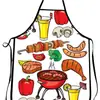 E-commerce transfronterizo caliente barbacoa divertida estampado impermeable simple cuello colgante alto valor de color delantal estampado de letras
