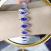 Amazon Hot Jewelry Nova Moda Jóias de Noiva Acessórios de Casamento Simples Diamante Azul Colar Brincos