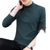 Outono Inverno Pelúcia Dupla Face Base Camada Masculina Média Gola Alta Camiseta Versátil Espessada Quente Roupa Íntima Manga Longa Masculino