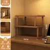 Estante de Almacenamiento Portavasos de Mesa, Estante Estrecho Pequeño para Tazas de Té de Encimera de Mesa de Comedor, Portavasos de Doble Capa, Estante de Almacenamiento para Juego de Té de Escritorio