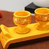 Taza de Ofrenda Dios de la Riqueza Taza de Ofrenda Buda Taza Familia Inmortal Taza de Vino Buda Cerámica Pintada Traer Riqueza y Tesoro Taza de Ofrenda Taza de Tributo Envío Gratis
