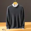 Suéter de cachemira para hombre con cuello redondo Bai Cai Rong, capa base de punto casual otoño/invierno 2026
