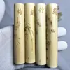 Pieza de Mango de Bambú de Jade Sólido con Material de Cristal Amarillo, Grabado Dorado, Arte de Bambú Tallado a Mano, Bambú al por Mayor