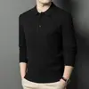 Suéter de punto fino de 460 g, terciopelo hipoalergénico, suéter extra grueso para hombre, polo casual de color liso, suéter para hombre con cuello camisero