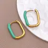 1 Pieza de Acero Inoxidable Esmaltado Gota de Aceite Forma de U Hebilla Geométrica para Oreja Pendientes de Acero de Titanio Coloridos Pequeños Frescos DIY para Mujer
