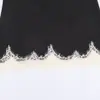 Atacado Transfronteiriço de Roupas de Moda Europeias e Americanas, Tops com Cor Contrastante Renda Textura de Cetim de Seda, Camisolas Sexy com Renda em Contraste nas Costas