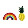 Moda Piña Fruta Arcoíris Broche Esmalte Aleación Personalizado Decorativo Pin de Solapa Ropa Bolso Accesorio Insignia