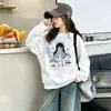 Colección Otoño 2026: Sudadera con cuello redondo y forro polar degradado para niñas, top elegante y moderno de manga larga para niñas mayores