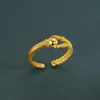 Anillo de Herradura de Primavera Dorada para Mujer Anillo Nuevo para Mujer Oro de Imitación 24K Oro 5G Delgado Collar Pulsera para Novia