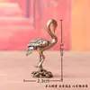 Latão Puro Garça-de-Coroa-Vermelha Estilo Antigo Pet de Chá Cultural e Criativo Artesanal Mesa Decoração de Casa Ornamento de Artesanato