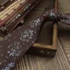 Gravata Masculina Cor Café Retrô Amarrada à Mão Britânica 8cm Formal Negócios Casamento Presente para Noivo Caixa Tendência