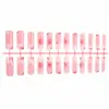 Unhas postiças francesas com pontas 3D esculpidas, cola de gota, branco simples, nude, rosa, com contas douradas, pontas de unha postiças, unhas postiças no atacado