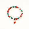 Joyería Transfronteriza Europea y Americana Navidad Pulsera de Cuentas de Arcilla Polimérica Suave Regalo Pulsera de Papá Noel Pulsera de Contraste de Color Festivo
