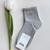 Calcetines para Mujer Estilo Coreano con Estampado de Corazones en Colores Caramelo, Calcetines de Algodón Puro sin Costuras, Absorbentes de Sudor, Resistentes a Olores, Calcetines Antibacterianos de Media Pantorrilla, Calcetines Casuales de Algodón para el Hogar