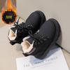 Moda infantil botas martin forradas com fleece de algodão para meninos 2024 outono e inverno novas botas curtas para crianças pequenas e médias botas simples para meninas