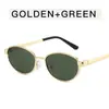 Gafas de Sol Ovaladas de Metal Retro Estilo Americano Old Money Gafas de Sol Versátiles para Hombres y Mujeres Moda de Vacaciones Eyewear de Estilo Callejero