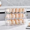 Caixa de ovos de três camadas reversível para 30 ovos, porta-ovos de cozinha doméstica, grade para ovos, caixa de armazenamento simples e conveniente para geladeira