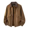 Otoño 2026 Nuevo Chaqueta de Cuero Vintage Talla Grande para Hombre Cuero PU Cuello Solapa Abrigo de Cuero Casual de Moda para Hombre