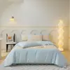 Conjunto de quatro peças 100% algodão de fibra longa, leve e de luxo, 60 contagens, capa de edredom bordada, lençol com elástico, conjunto de três peças, roupa de cama de cor sólida