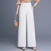 Traje feminino versátil, moderno e elegante, calça de perna larga, novo estilo primavera e outono 2026, calça casual de alta qualidade, lisa e modeladora