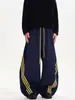 Pantalones Deportivos Casuales para Hombre con Raya Lateral Triple, Hoja Curva de Alta Resistencia, Marca de Moda, Primavera y Otoño, Pantalones Largos Casuales de Corte Amplio y Caída Suelta