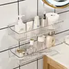 Prateleira de armazenamento para banheiro, organizador de produtos de higiene pessoal para banheiro sem furar, caixa de armazenamento de toalhas para lavatório