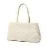 Fornecido diretamente do comércio exterior, bolsa tote marrom tecida à mão, grande capacidade, bolsa de trabalho moderna e versátil, atacado personalizado