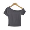 25 Novos Estilos de Verão Estilo Europeu e Americano Sexy Ombro a Ombro Sexy Ombro a Ombro Camiseta de Manga Curta