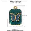 Máscara de Mariposa Retro Francesa Colgante de Acero Inoxidable DIY Pendientes de Corazón Femenino Flor de Cuatro Pétalos Accesorios de Joyería de Acero de Titanio