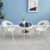 Conjunto de Mesa e Cadeiras de Chá para Varanda Conjunto de Três Peças Mesa de Café Mesa Novas Cadeiras Pequenas Mesa Redonda Pequena Cadeiras Redondas Imitação de Rattan