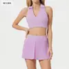 Sujetador Deportivo Losco con Solapa para Mujer, Secado Rápido, Transpirable, para Fitness, Tenis, Falda Plisada, Conjunto de Ropa Profesional para Entrenamiento de Yoga