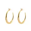 Pendientes Minimalistas en Forma de C con Baño de Oro de 18 Quilates y Circonita, Estilo de Moda Fresco, Lujoso y de Alta Gama para Mujeres