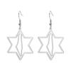 Cross-border Hot-selling Corte Titanium Brincos de Aço Hollow Mountain Seis Pontes Pingente Estrela Moda Commuter Brincos Femininos de Aço Inoxidável