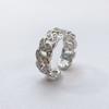 Nuevo conjunto completo de anillo ajustable con apertura de platino hueco de circonita para mujer, anillo de dedo elegante y brillante a la moda.