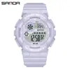 Reloj electrónico marca Sanda para estudiantes y niños, elegante, simple, versátil, multifuncional, reloj con alarma impermeable