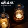 Quemador de incienso de áloe madera estilo chino, adorno de aromaterapia de vidrio, lámpara de vela con pantalla, fragmentos de madera natural, lámpara de aromaterapia para el hogar y ceremonia del té