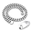 Collar de cadena de acero de titanio coolan de moda, collar de hebilla de pulido de cuatro lados encriptada de acero inoxidable, hebilla de alta calidad