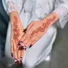 Pegatinas de Tatuaje Estilo Étnico Retro de Vid Roja con Elementos Florales Estilo Henna, Impermeables, a Prueba de Sudor, No Reflectantes