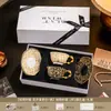 Conjunto de presente de casamento de nicho, prático e de alta qualidade para recém-casados, noivado, inauguração de casa ou aniversário - conjunto de xícara e pires de café em caixa de presente