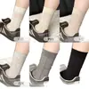 Calcetines Mekki para Mujer para Primavera y Verano, Ligeros y Transpirables, Calcetines de Media Pantorrilla Estilo Nuevo, Malla con Rayas Verticales Lisas en Mujeres