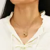 Cadena de suéter de acero inoxidable transfronteriza europea y americana, cadena alta simple para clavícula, colgante irregular dorado, collar de acero de titanio