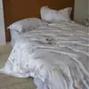 Estilo Pastoral Estampado Digital Algodón Tencel Cepillado Juego de Cuatro Piezas Amigable con la Piel Dormir sin Ropa Estilo Nuevo Borde Ancho Sensación de Lujo Ropa de Cama
