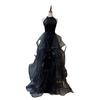 Vestido de Noche de la Anfitriona Verano 2026 Nuevo Estilo Negro Halter Lentejuelas Elegante Femenino Performance Vocal Vestido de Banquete