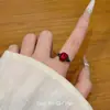 Novo Anel de Borla Gota d'Água Rosa Estilo Chinês para Mulheres, Estilo Palácio Retrô, Anel Personalizado Luxuoso para Dedo Indicador Atrai Riqueza para o Ano Novo