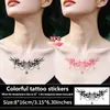 Alas de amor transfronterizas y estrellas pegatinas de tatuaje que cambian de color dopamina ins decoración personalizada para abdomen, pecho y cintura impermeable